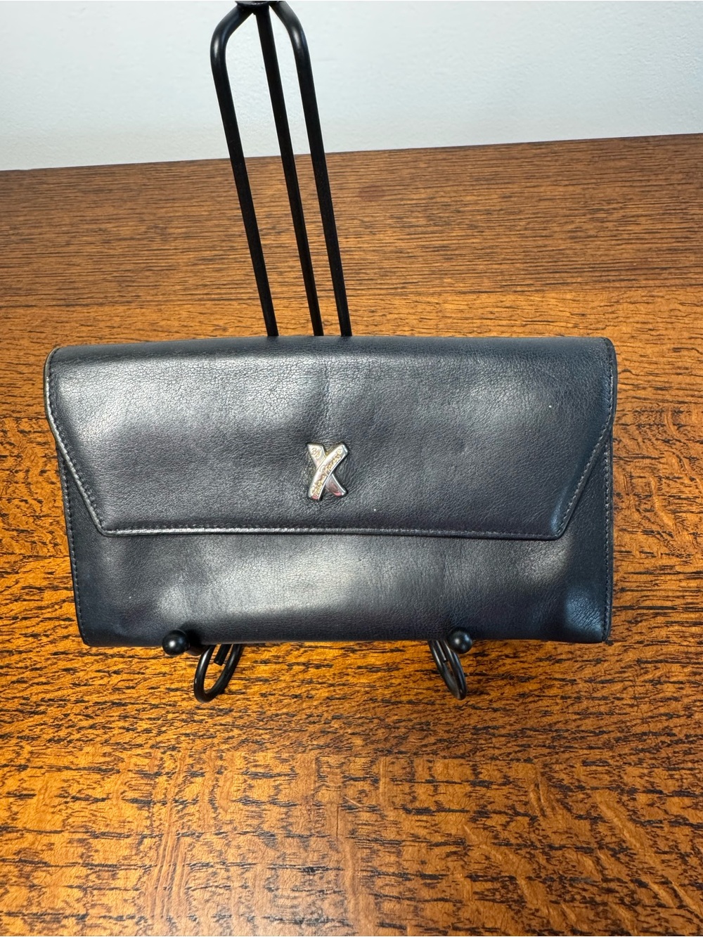 Paloma Picasso Vintage Black Leather Envelope Wallet